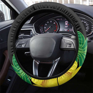 Benin National Day Steering Wheel Cover Happy 64th Independence Anniversary Yellow Allamanda