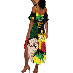 Benin National Day Summer Maxi Dress Happy 64th Independence Anniversary Yellow Allamanda