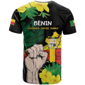 Benin National Day T shirt Happy 64th Independence Anniversary Yellow Allamanda