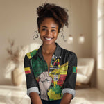 Benin National Day Women Casual Shirt Happy 64th Independence Anniversary Yellow Allamanda LT14