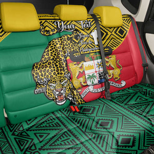 Personalised Benin National Day Back Car Seat Cover Coat Of Arms With Leopard African Pattern