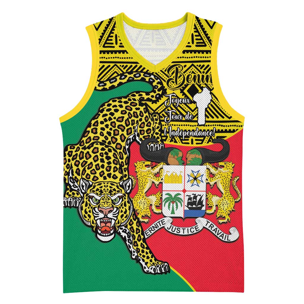 Personalised Benin National Day Basketball Jersey Coat Of Arms With Leopard African Pattern LT14