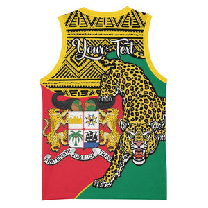 Personalised Benin National Day Basketball Jersey Coat Of Arms With Leopard African Pattern LT14
