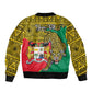 Personalised Benin National Day Bomber Jacket Coat Of Arms With Leopard African Pattern