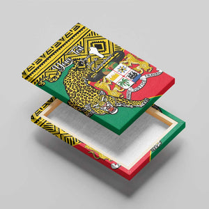 Personalised Benin National Day Canvas Wall Art Coat Of Arms With Leopard African Pattern