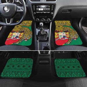 Personalised Benin National Day Car Mats Coat Of Arms With Leopard African Pattern