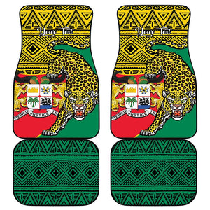 Personalised Benin National Day Car Mats Coat Of Arms With Leopard African Pattern