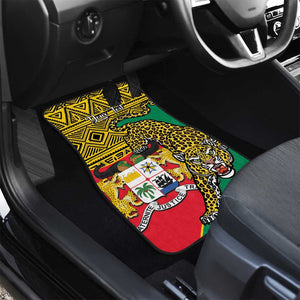 Personalised Benin National Day Car Mats Coat Of Arms With Leopard African Pattern