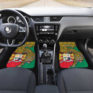 Personalised Benin National Day Car Mats Coat Of Arms With Leopard African Pattern