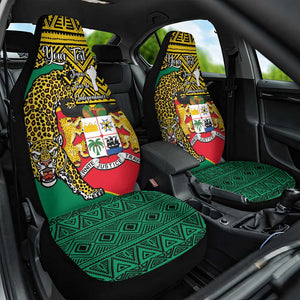 Personalised Benin National Day Car Seat Cover Coat Of Arms With Leopard African Pattern