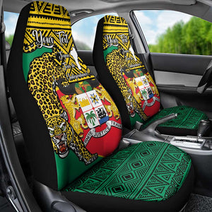 Personalised Benin National Day Car Seat Cover Coat Of Arms With Leopard African Pattern