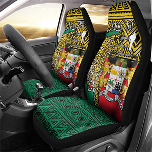 Personalised Benin National Day Car Seat Cover Coat Of Arms With Leopard African Pattern