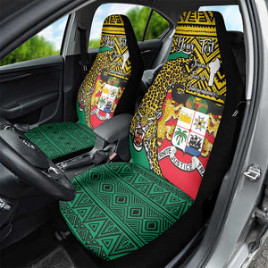 Personalised Benin National Day Car Seat Cover Coat Of Arms With Leopard African Pattern