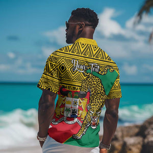 Personalised Benin National Day Hawaiian Shirt Coat Of Arms With Leopard African Pattern