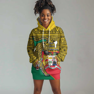 Personalised Benin National Day Hoodie Dress Coat Of Arms With Leopard African Pattern