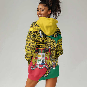 Personalised Benin National Day Hoodie Dress Coat Of Arms With Leopard African Pattern