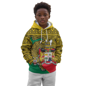 Personalised Benin National Day Kid Hoodie Coat Of Arms With Leopard African Pattern