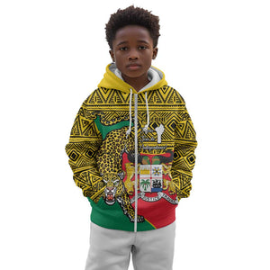 Personalised Benin National Day Kid Hoodie Coat Of Arms With Leopard African Pattern