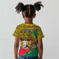 Personalised Benin National Day Kid T shirt Coat Of Arms With Leopard African Pattern