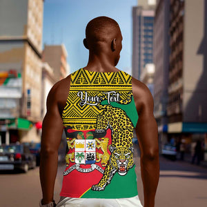 Personalised Benin National Day Men Tank Top Coat Of Arms With Leopard African Pattern