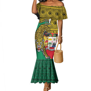 Personalised Benin National Day Mermaid Dress Coat Of Arms With Leopard African Pattern