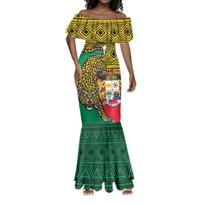 Personalised Benin National Day Mermaid Dress Coat Of Arms With Leopard African Pattern