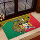 Personalised Benin National Day Rubber Doormat Coat Of Arms With Leopard African Pattern