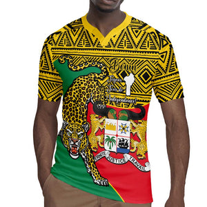 Personalised Benin National Day Rugby Jersey Coat Of Arms With Leopard African Pattern