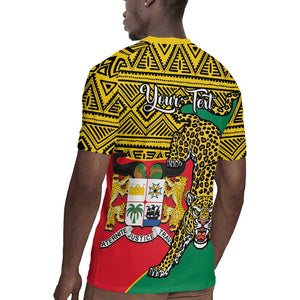 Personalised Benin National Day Rugby Jersey Coat Of Arms With Leopard African Pattern