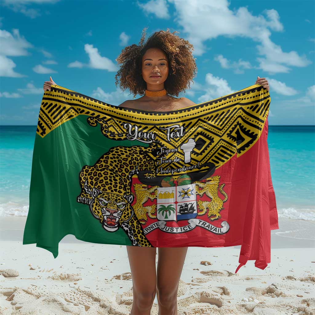 Personalised Benin National Day Sarong Coat Of Arms With Leopard African Pattern