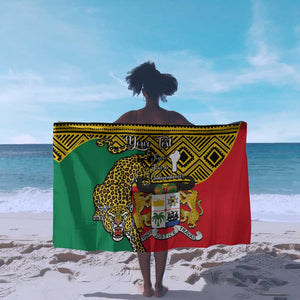 Personalised Benin National Day Sarong Coat Of Arms With Leopard African Pattern