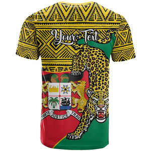 Personalised Benin National Day T shirt Coat Of Arms With Leopard African Pattern