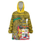 Personalised Benin National Day Wearable Blanket Hoodie Coat Of Arms With Leopard African Pattern
