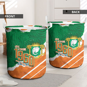 Cote d'Ivoire Independence Day Laundry Basket 1960 Proud Coat Of Arms Grunge Style