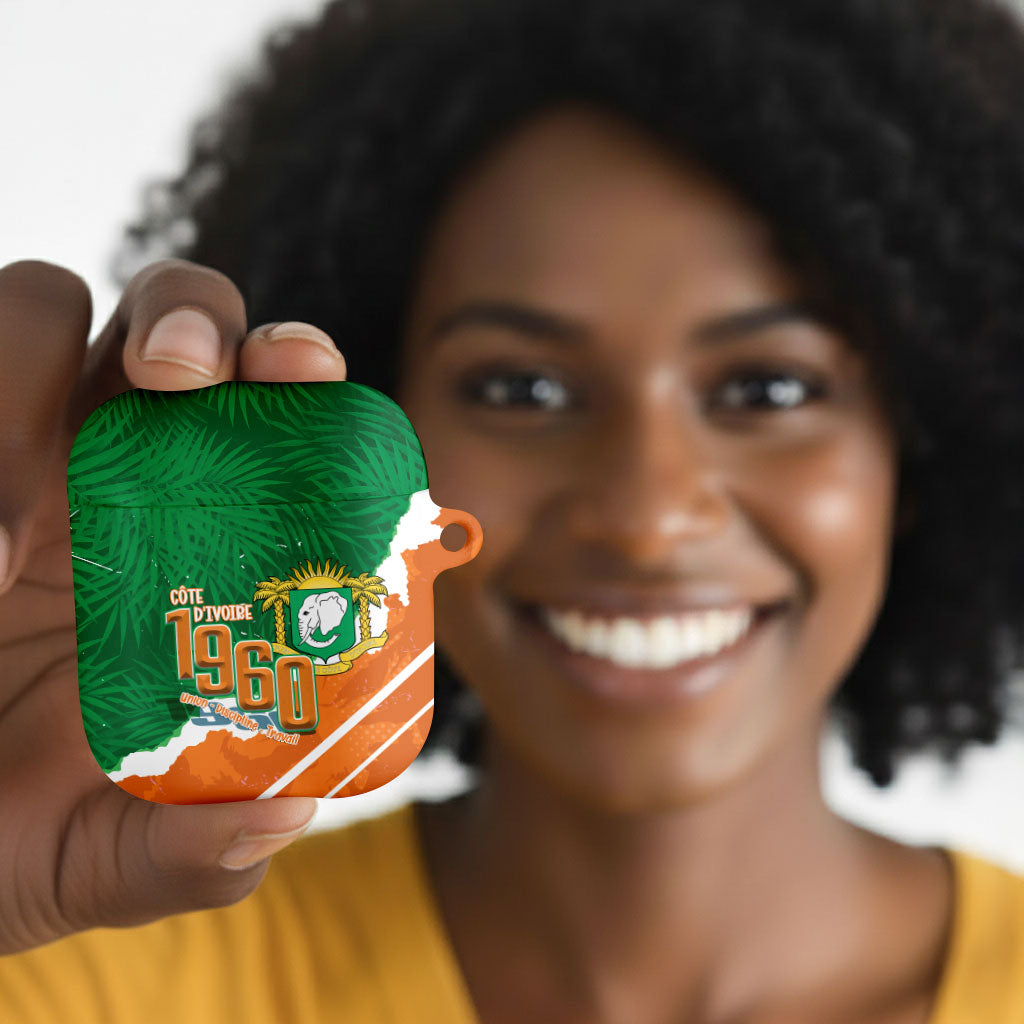 Cote d'Ivoire Independence Day AirPods Case 1960 Proud Coat Of Arms Grunge Style