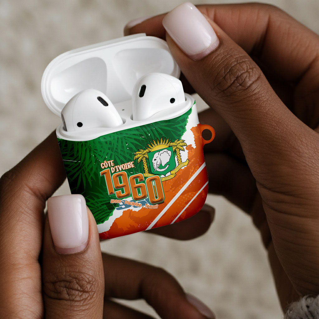 Cote d'Ivoire Independence Day AirPods Case 1960 Proud Coat Of Arms Grunge Style