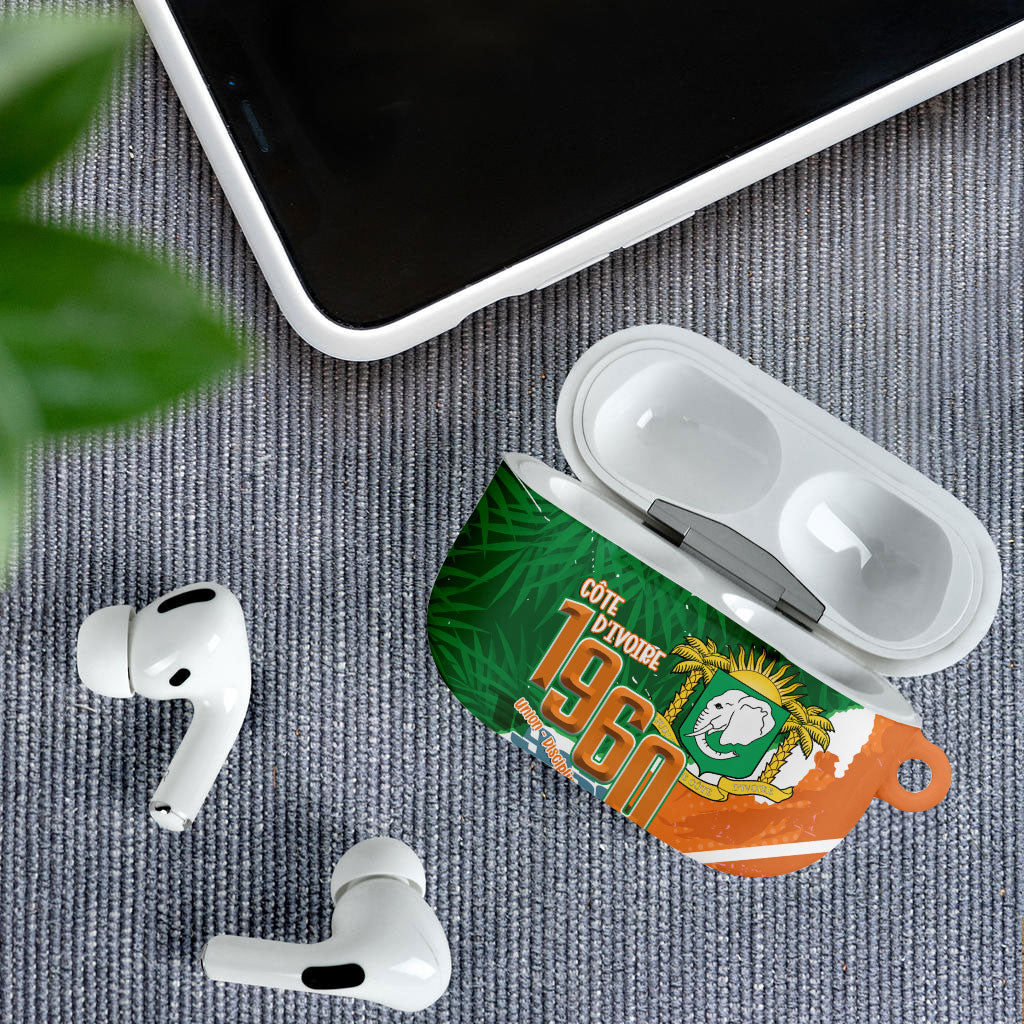 Cote d'Ivoire Independence Day AirPods Case 1960 Proud Coat Of Arms Grunge Style
