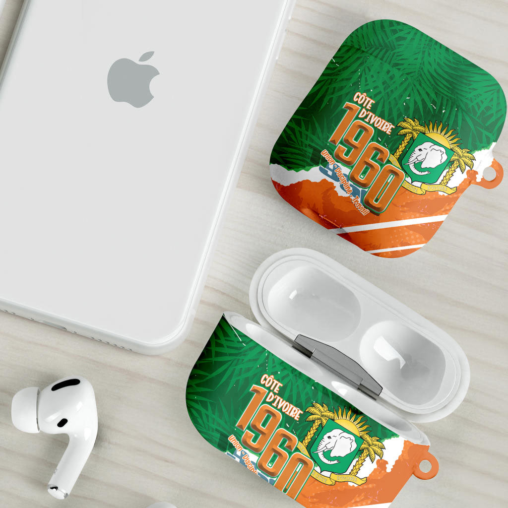 Cote d'Ivoire Independence Day AirPods Case 1960 Proud Coat Of Arms Grunge Style