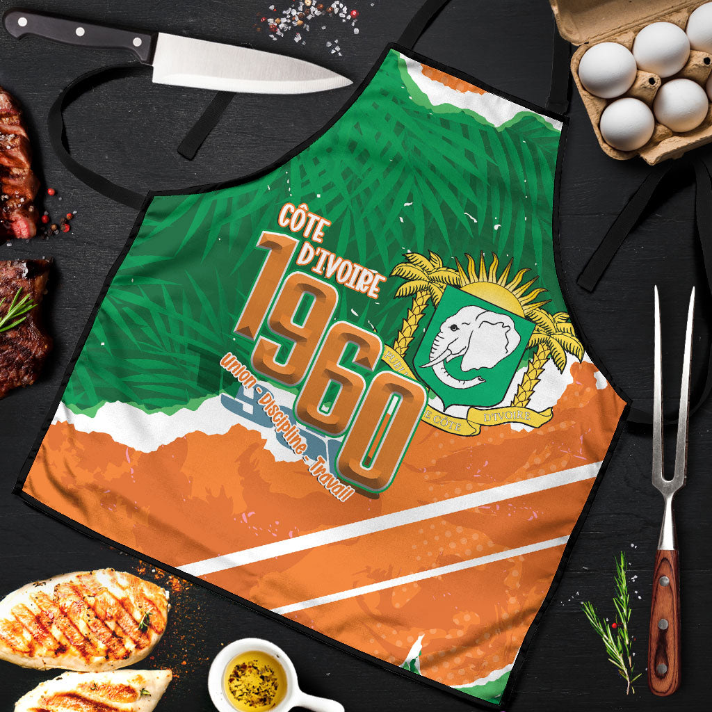 Cote d'Ivoire Independence Day Apron 1960 Proud Coat Of Arms Grunge Style