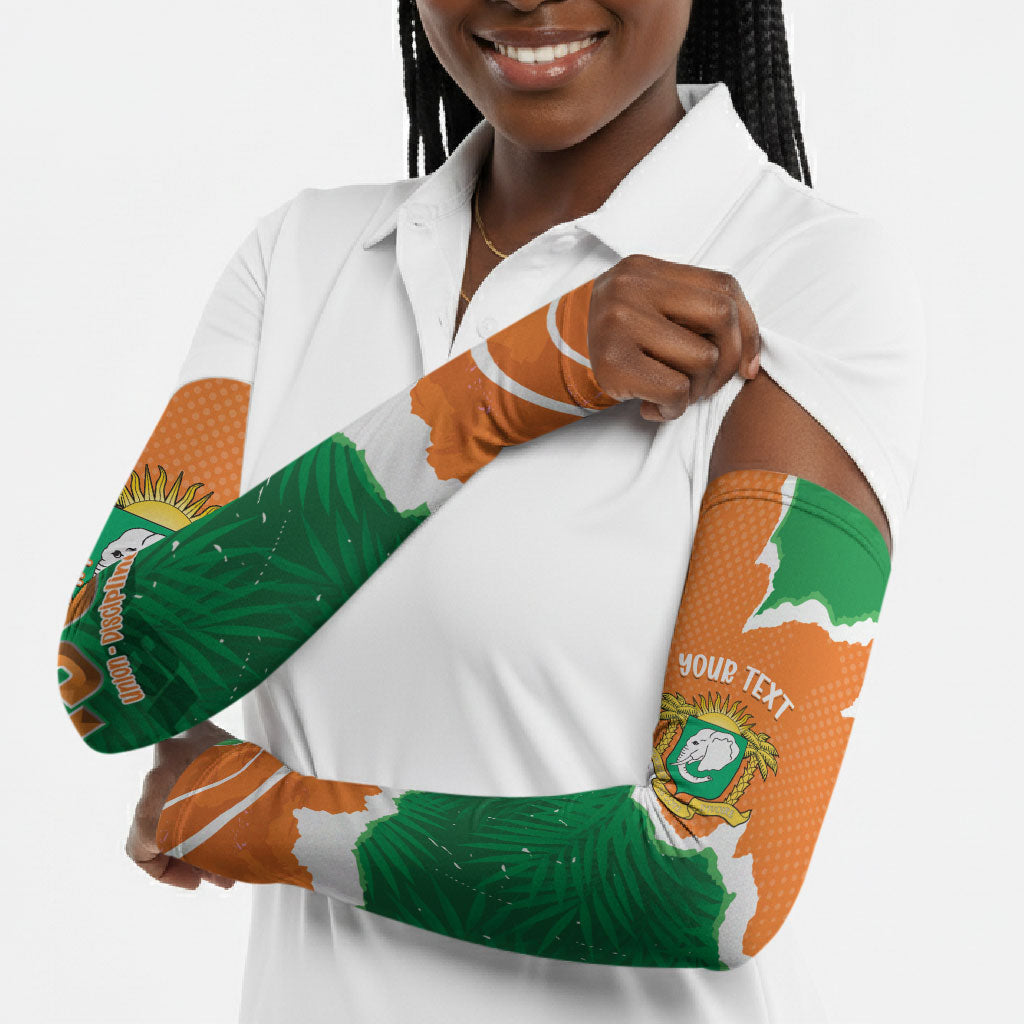 Cote d'Ivoire Independence Day Personalized Arm Sleeves 1960 Proud Coat Of Arms Grunge Style