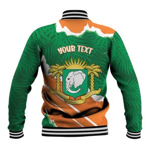 Cote d'Ivoire Independence Day Personalized Baseball Jacket 1960 Proud Coat Of Arms Grunge Style