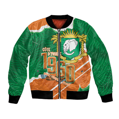 Cote d'Ivoire Independence Day Personalized Bomber Jacket 1960 Proud Coat Of Arms Grunge Style