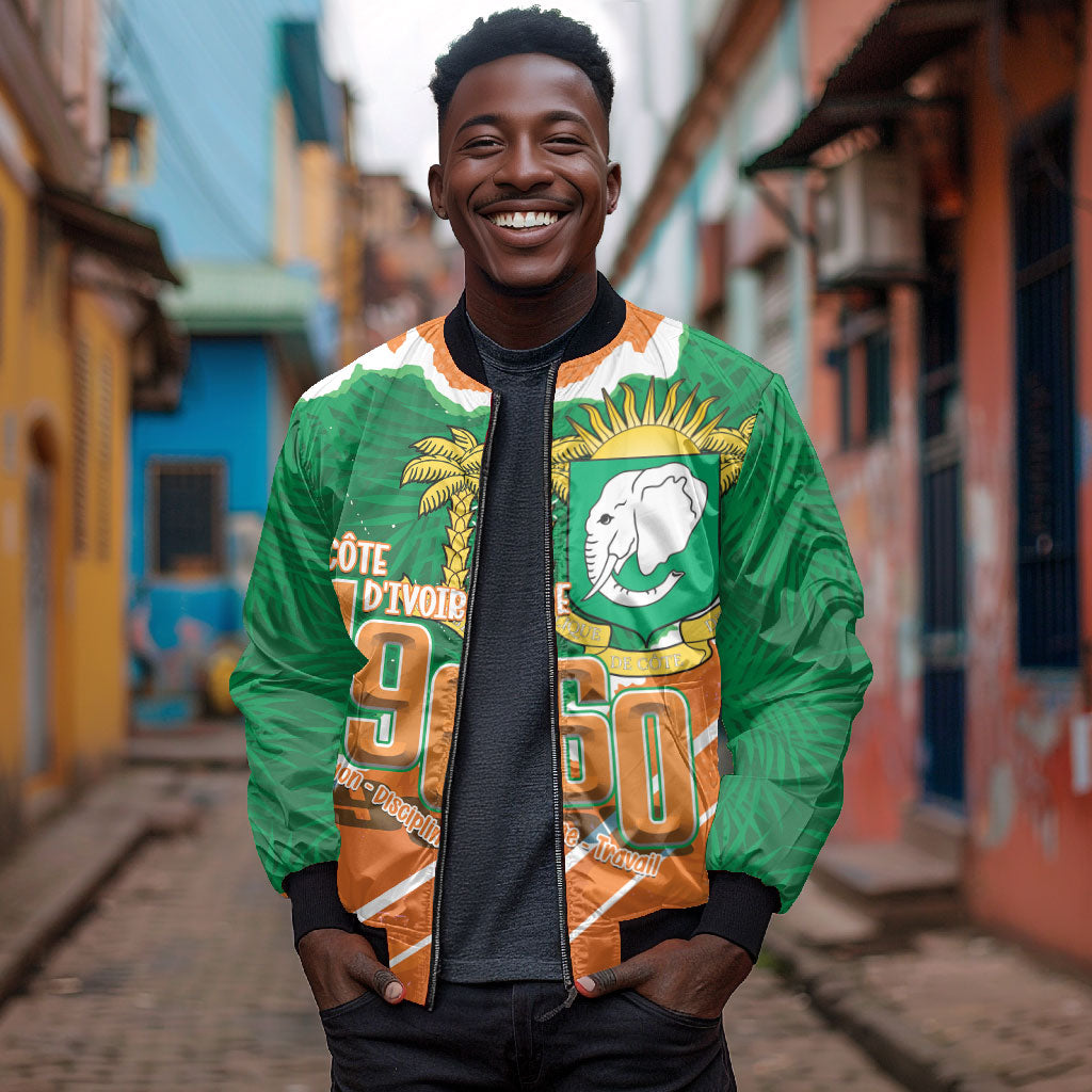 Cote d'Ivoire Independence Day Personalized Bomber Jacket 1960 Proud Coat Of Arms Grunge Style