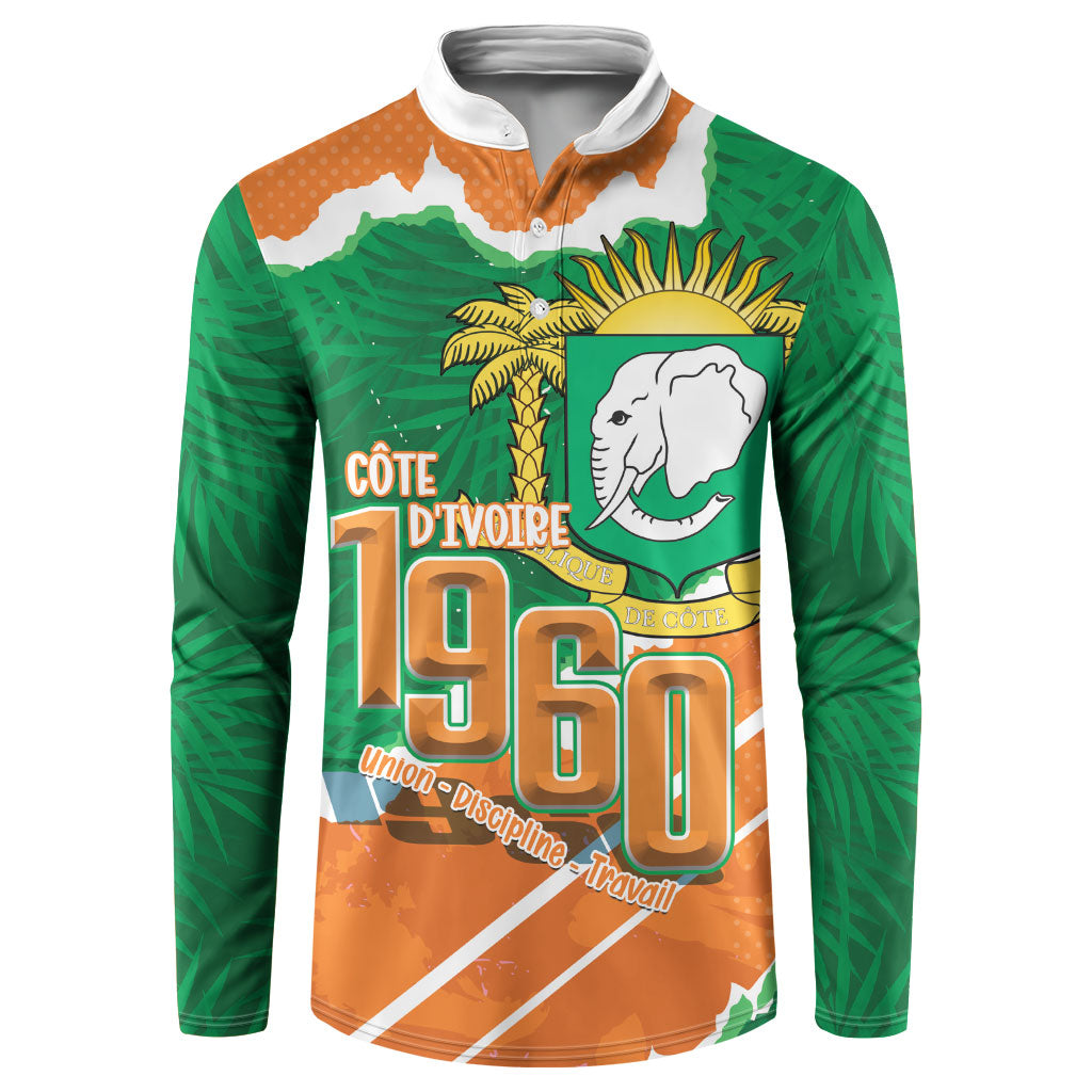Cote d'Ivoire Independence Day Personalized Button Sweatshirt 1960 Proud Coat Of Arms Grunge Style