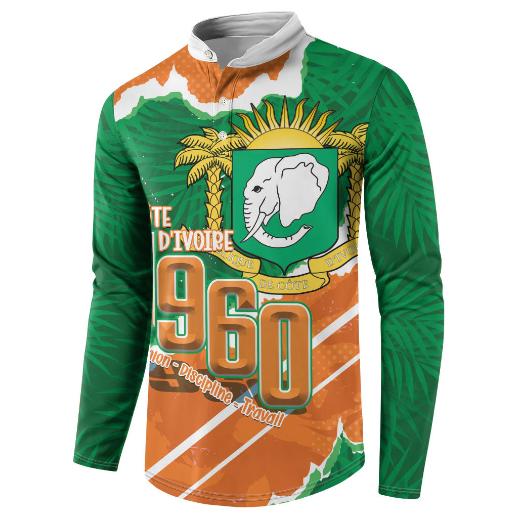 Cote d'Ivoire Independence Day Personalized Button Sweatshirt 1960 Proud Coat Of Arms Grunge Style