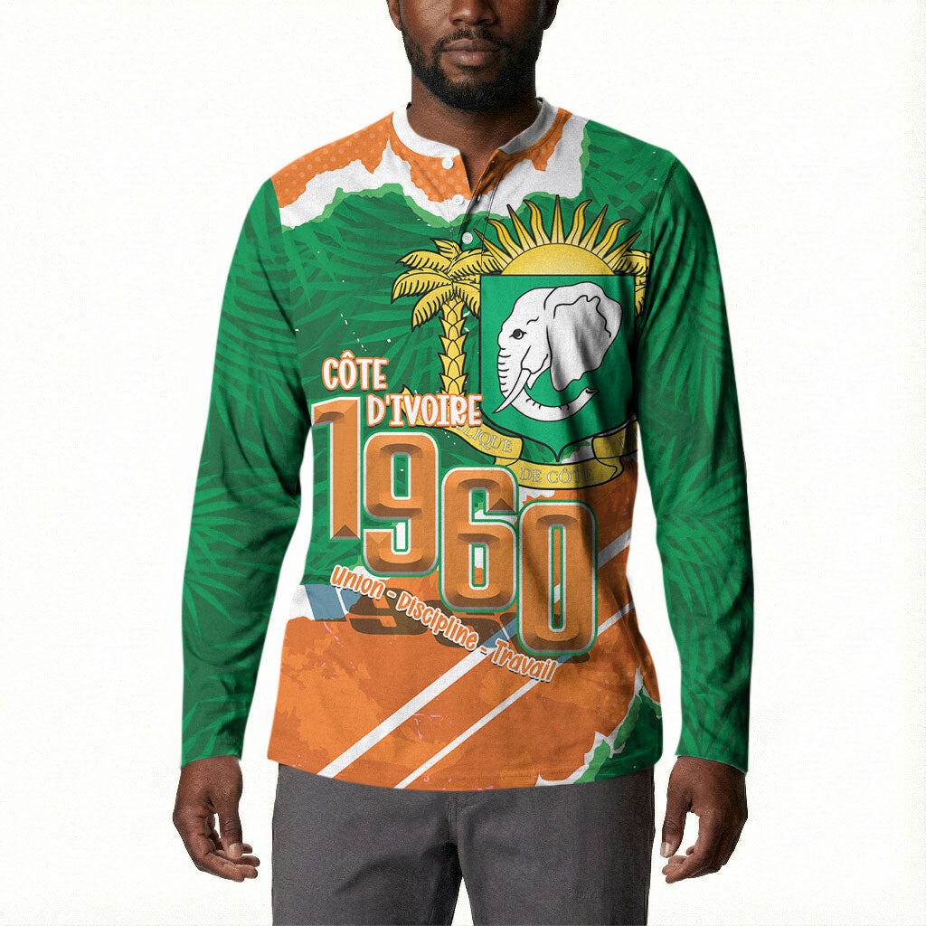 Cote d'Ivoire Independence Day Personalized Button Sweatshirt 1960 Proud Coat Of Arms Grunge Style