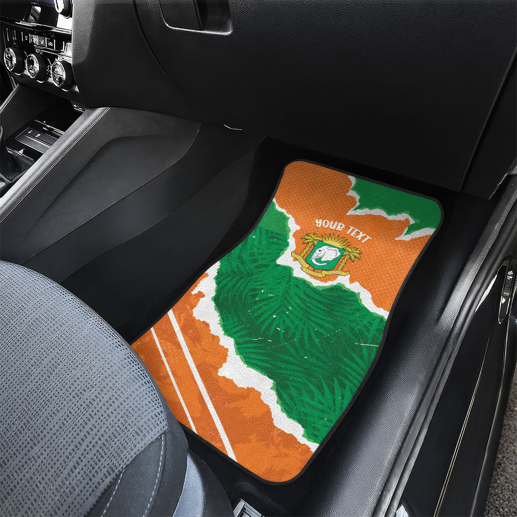 Cote d'Ivoire Independence Day Personalized Car Mats 1960 Proud Coat Of Arms Grunge Style