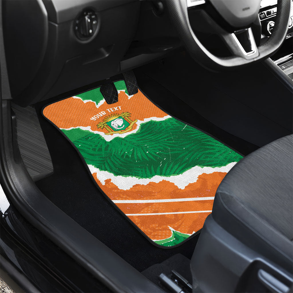 Cote d'Ivoire Independence Day Personalized Car Mats 1960 Proud Coat Of Arms Grunge Style