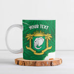 Cote d'Ivoire Independence Day Personalized Ceramic Mug 1960 Proud Coat Of Arms Grunge Style