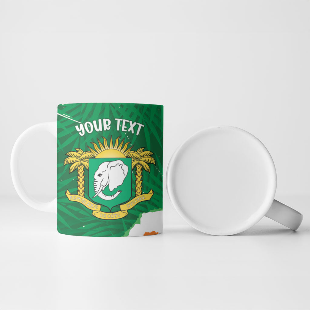 Cote d'Ivoire Independence Day Personalized Ceramic Mug 1960 Proud Coat Of Arms Grunge Style
